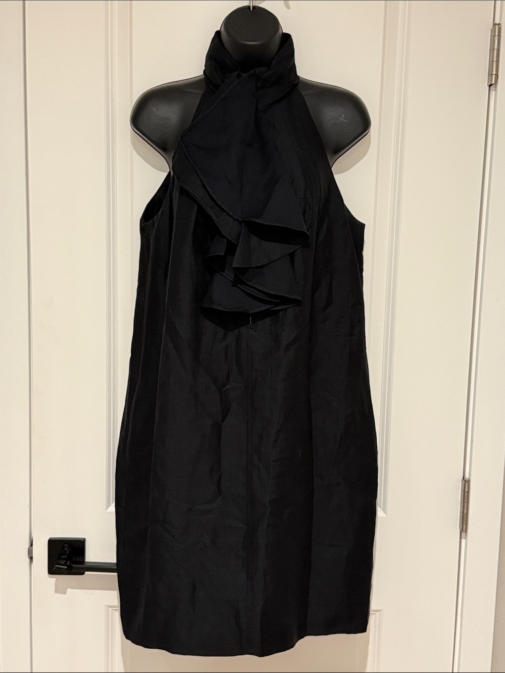 Club Monaco Halter Front Zipper and Ruffle Detail Dress